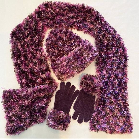 Cejon Accessories - Chenille Hat, Scarf, & Gloves Set